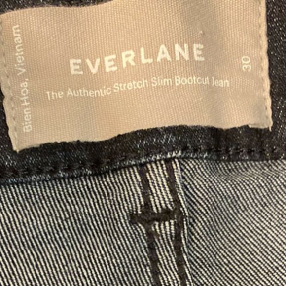 Everlane Size 30 Authentic Stretch Slim Bootcut Denim Jeans 27" Inseam Cropped - Picture 5 of 6
